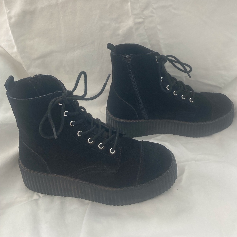 Black Suede T.U.K Combat Boots